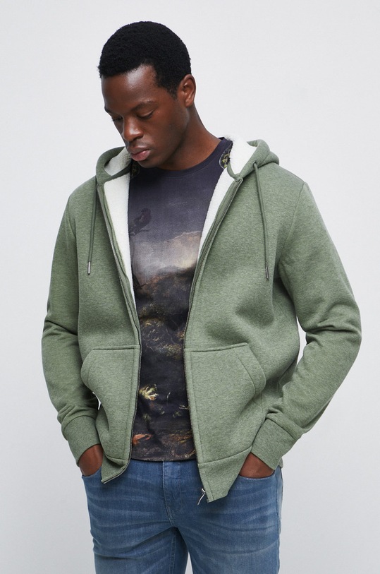 Bluza męska z melanżowej dzianiny kolor zielony pozostałe zielony RW22.BLM804