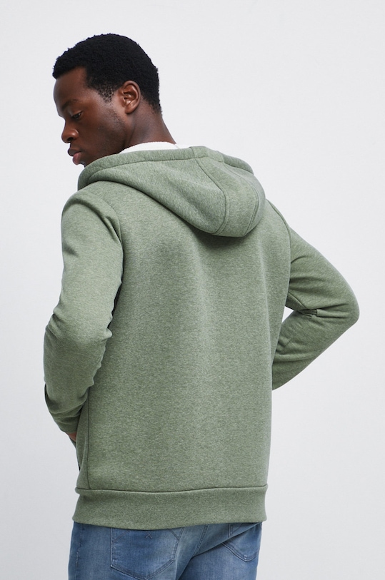 Odzież Bluza męska z melanżowej dzianiny kolor zielony RW22.BLM804 zielony