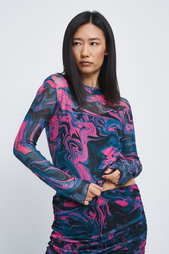 Longsleeve damski wzorzysty multicolor RW22.BUD200 multicolor