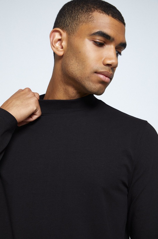 Odzież Longsleeve męski gładki czarny RW22.BUM060 czarny