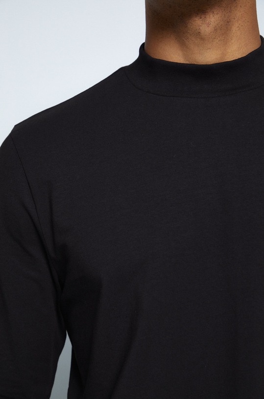 Longsleeve męski gładki czarny czarny RW22.BUM060