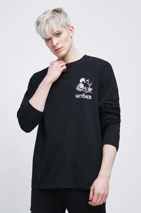 Longsleeve bawełniany męski z kolekcji The Witcher x Medicine kolor czarny RW22.BUMB50 czarny RW22