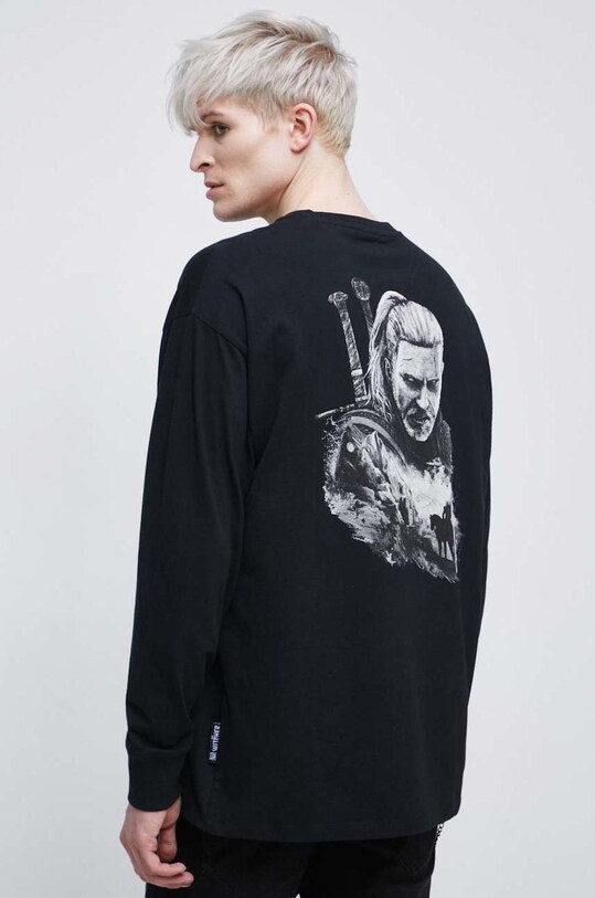 Odzież Longsleeve bawełniany męski z kolekcji The Witcher x Medicine kolor czarny RW22.BUMB50 czarny