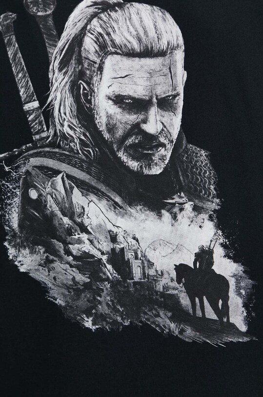 Longsleeve bawełniany męski z kolekcji The Witcher x Medicine kolor czarny RW22.BUMB50