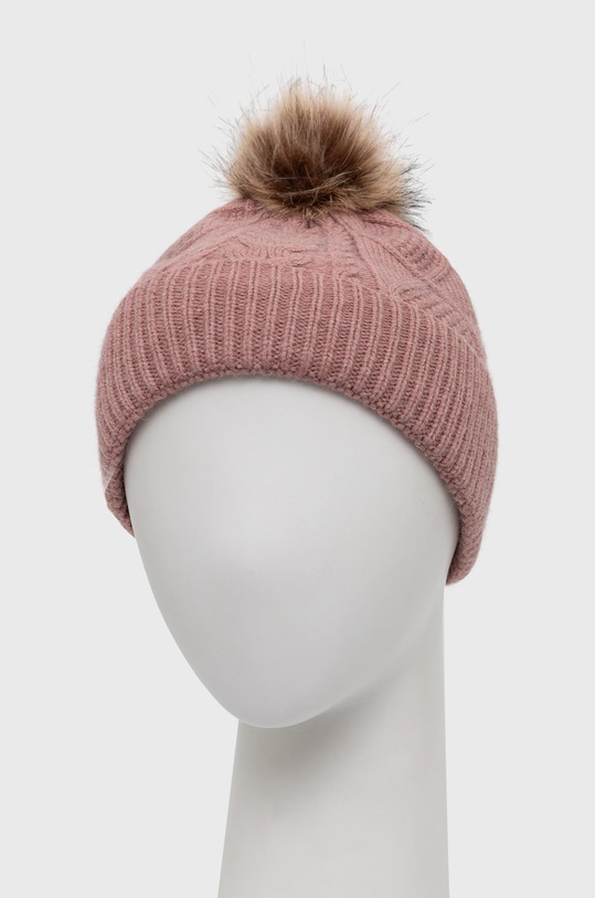 Czapka damska z pomponem kolor różowy RW22.CAD803 różowy RW22