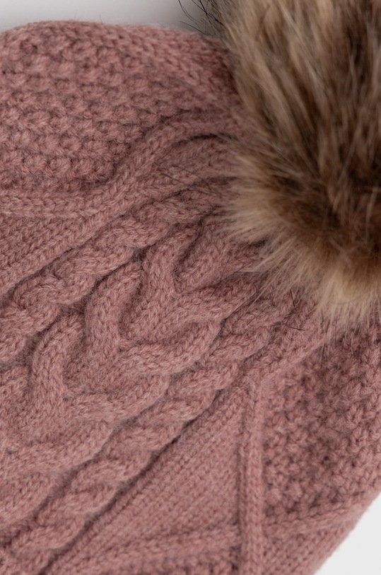 Čiapka dámska z hladkej pleteniny ružová farba ružová RW22.CAD803