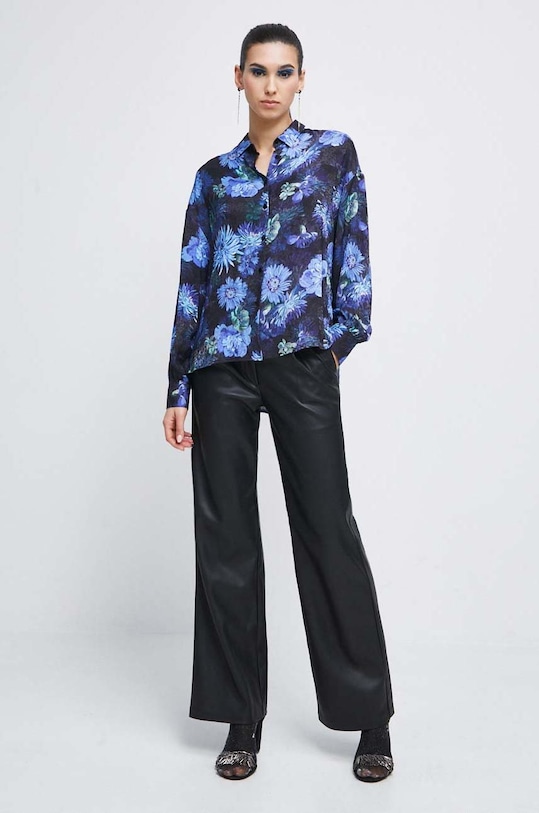 Koszula damska wzorzysta kolor niebieski RW22.KDDC00 niebieski