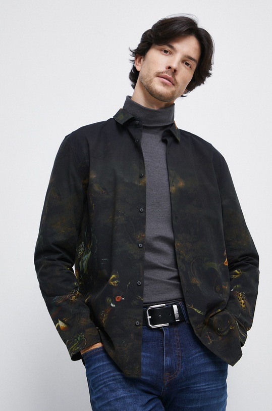 Koszula męska z kołnierzykiem klasycznym kolor multicolor casual multicolor RW22.KDM801