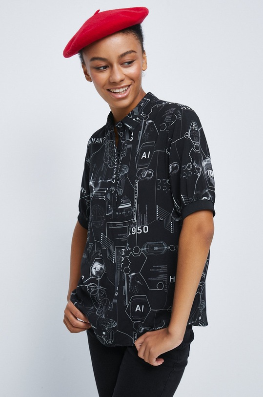 Košeľa dámska z kolekcie Science čierna čierna RW22.KKD350