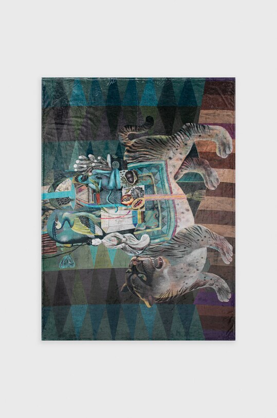 Koc z wzorzystego materiału 160 x 220 cm by Olaf Hajek RW22.KOU900 multicolor RW22