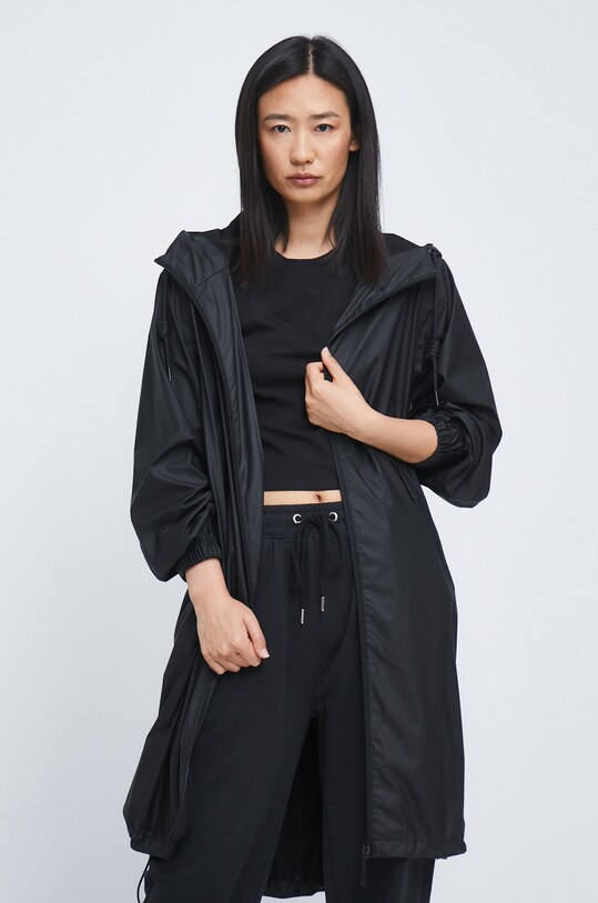Kabát dámsky z hladkej látky RW22.KPD100 čierna RW22
