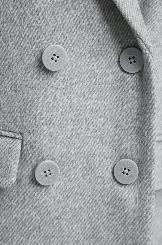 Płaszcz z domieszką wełny damski gładki szary RW22.KPD500 szary