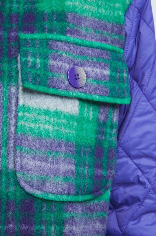 Płaszcz damski w kratę multicolor RW22.KPD604