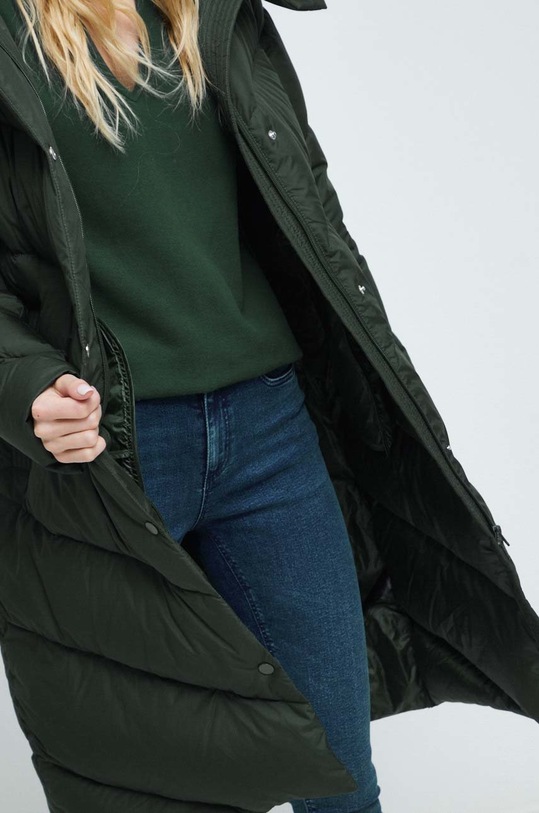 Płaszcz puchowy damski ocieplany kolor zielony RW22.KPD701