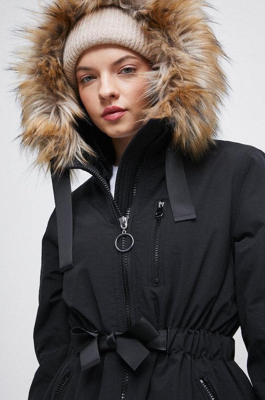 Płaszcz damski ocieplany kolor czarny pozostałe czarny RW22.KPD803