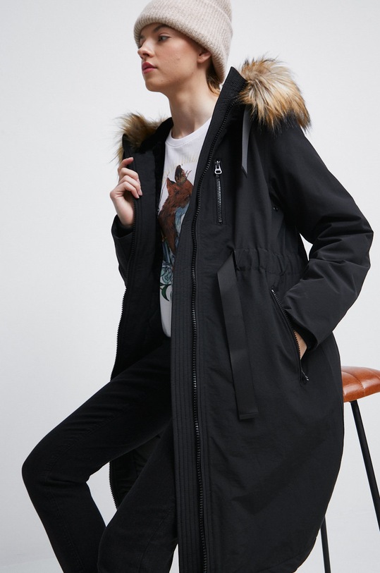 Płaszcz damski ocieplany kolor czarny czarny RW22.KPD803