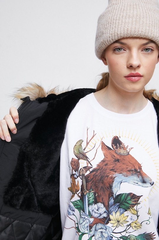 Płaszcz damski ocieplany kolor czarny RW22.KPD803