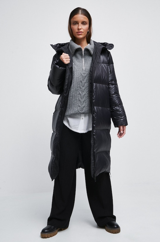 Płaszcz puchowy damski ocieplany kolor czarny RW22.KPD902 czarny RW22