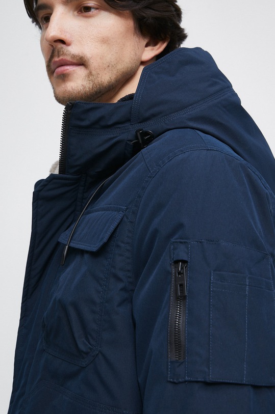 Bunda pánská zateplená tmavomodrá barva RW22.KUM704 námořnická modř