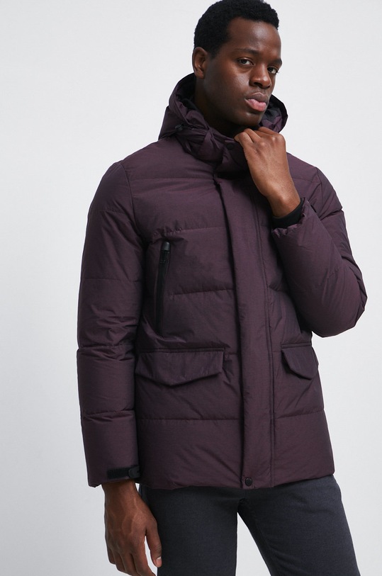 Kurtka puchowa męska ocieplana kolor bordowy RW22.KUM802 bordowy RW22