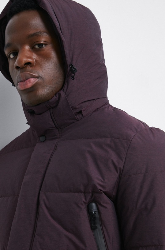 Kurtka puchowa męska ocieplana kolor bordowy RW22.KUM802 bordowy