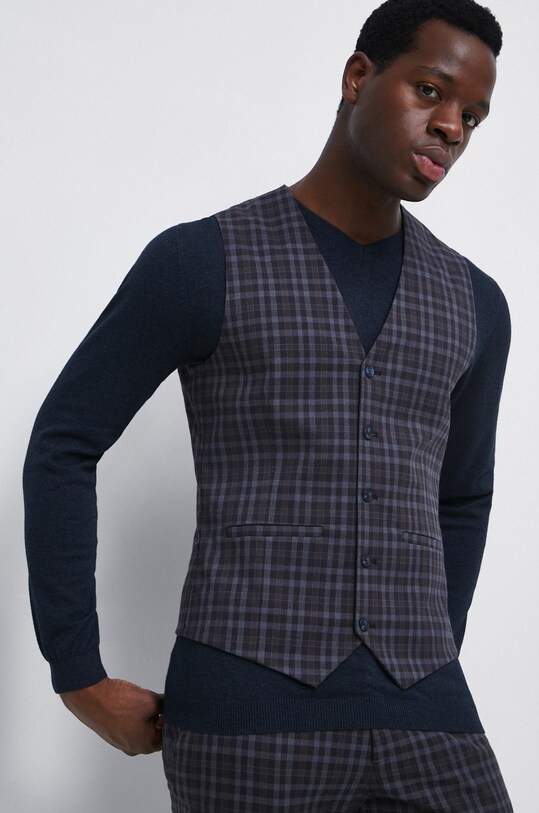 Kamizelka męska wzorzysta kolor niebieski niebieski RW22.KZM802