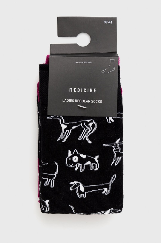 Skarpetki bawełniane damskie w zwierzęta (2-pack) multicolor multicolor RW22.LGD307