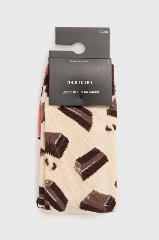 Odzież Skarpetki damskie bawełniane z motywem czekolady (2-pack) kolor multicolor RW22.LGD902 multicolor