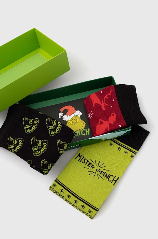 Skarpetki męskie bawełniane Grinch (3-pack) kolor multicolor skarpetki długie multicolor RW22.LGM901
