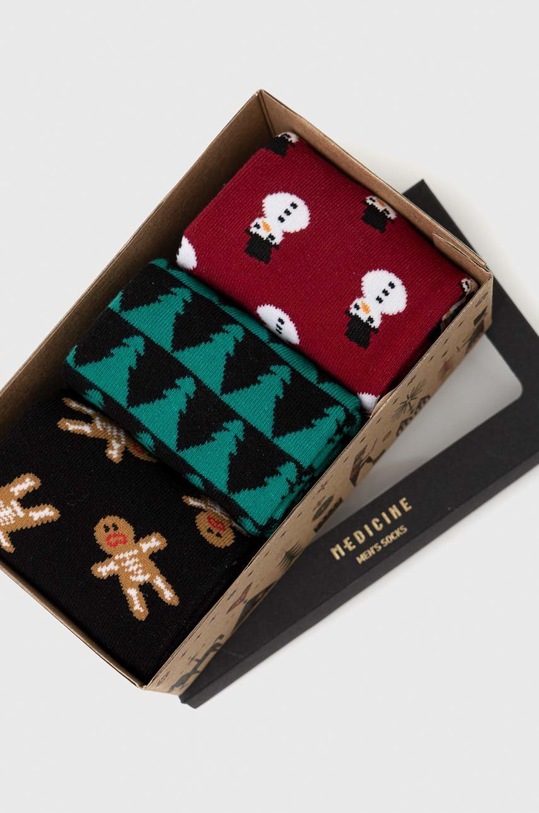 Odzież Skarpetki męskie bawełniane świąteczne (3-pack) kolor multicolor RW22.LGMA00 multicolor