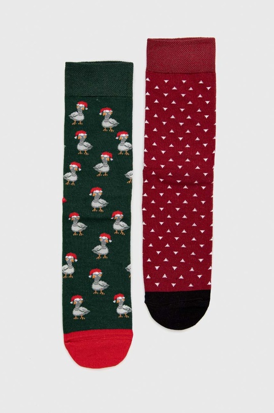 Ponožky pánské bavlněné vánoční (2-pack) dlouhé ponožky vícebarevná RW22.LGMA07