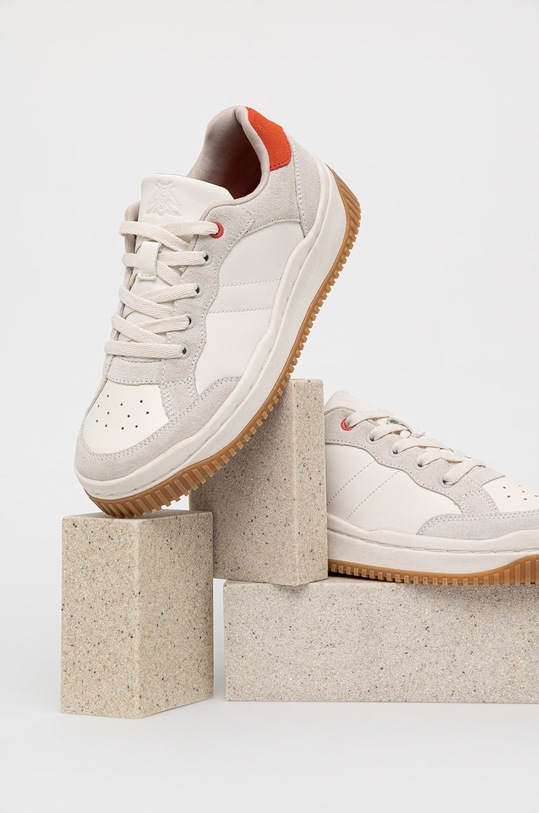 Sneakersy damskie skórzane beżowe skóra licowa beżowy RW22.OBD202