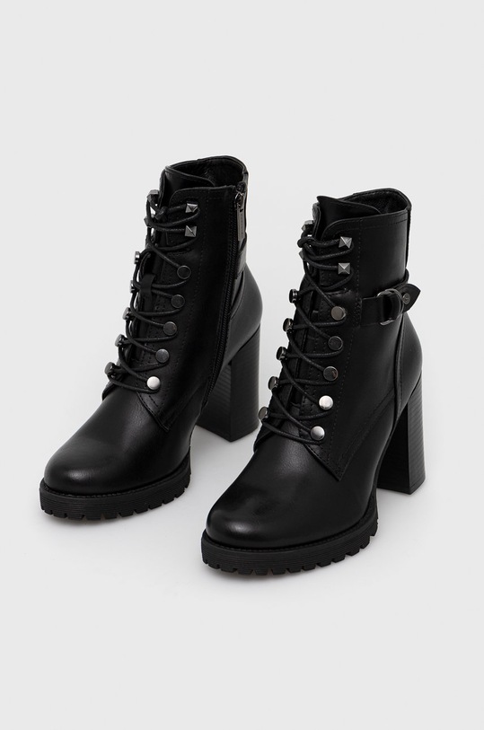 Obuwie Botki na słupku czarne RW22.OBD405 czarny