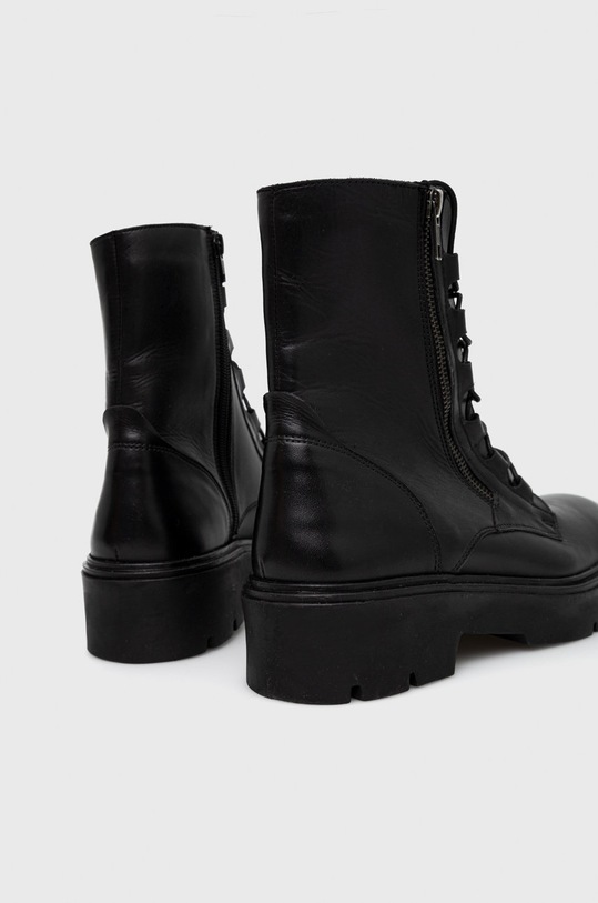 Nízké kozačky dámské kožené černá barva černá RW22.OBD505