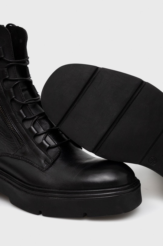 Nízké kozačky dámské kožené černá barva RW22.OBD505 černá