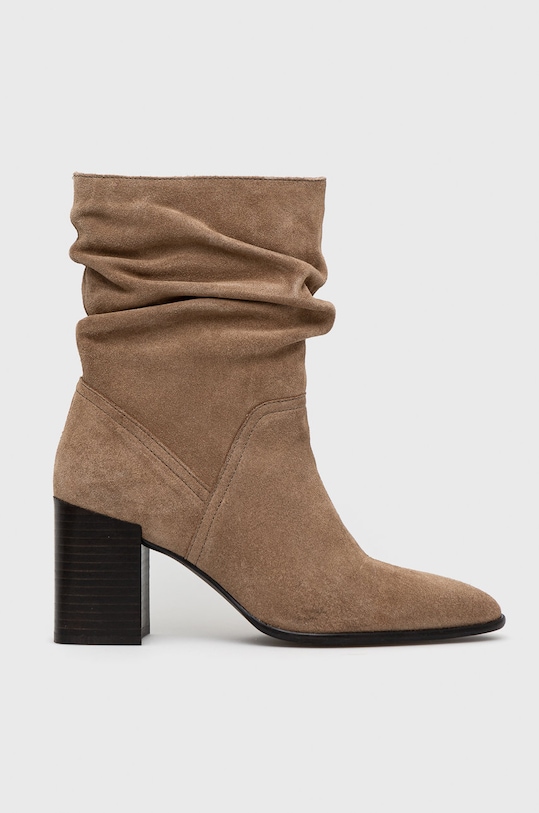 Nízké kozačky dámské semišové hnědá barva RW22.OBD706 hnědá RW22