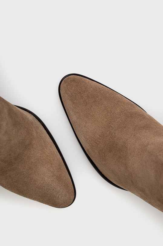 Nízké kozačky dámské semišové hnědá barva RW22.OBD706 hnědá