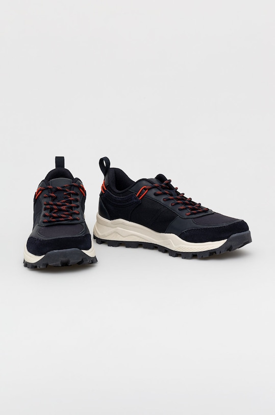 Sneakersy męskie z elementami skóry granatowe tekstylny granatowy RW22.OBM203