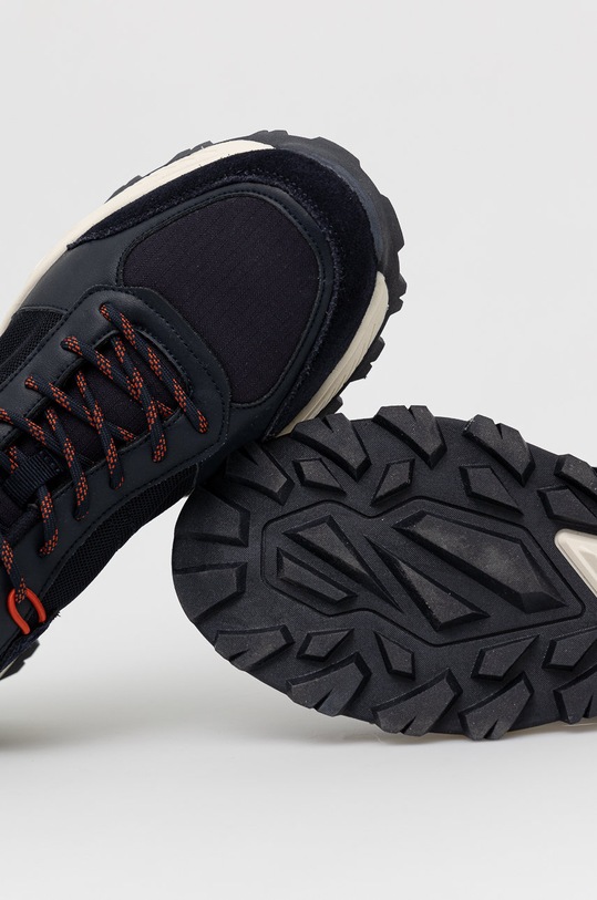 Sneakersy męskie z elementami skóry granatowe RW22.OBM203