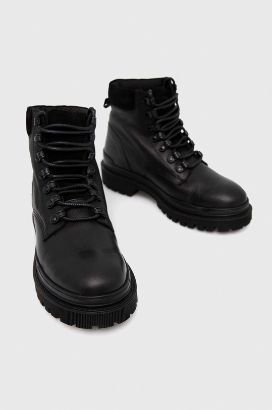 Buty wysokie męskie skórzane kolor czarny RW22.OBM602 czarny RW22