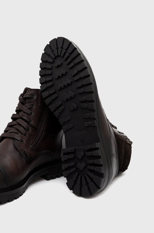 Buty wysokie męskie skórzane kolor brązowy RW22.OBM606 brązowy