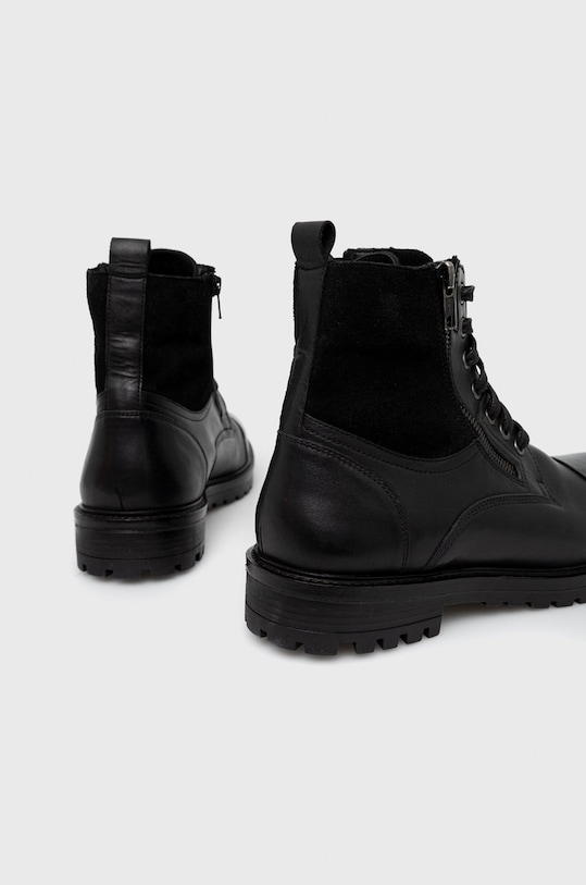 Buty wysokie męskie skórzane kolor czarny czarny RW22.OBM606