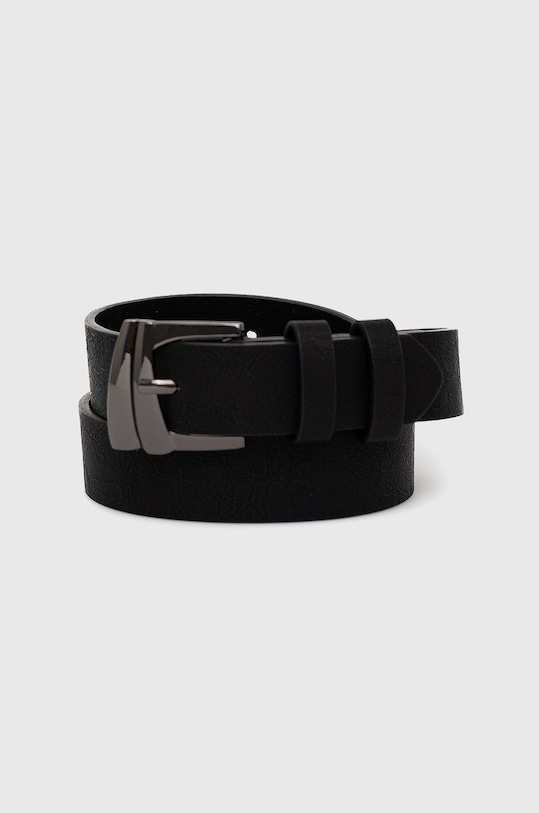 Pasek damski ze skóry ekologicznej czarny czarny RW22.PAD300