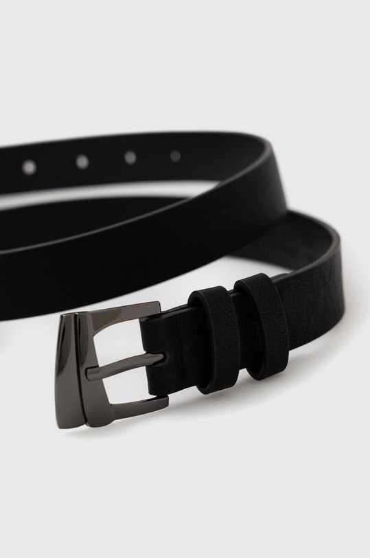 Pasek damski ze skóry ekologicznej czarny RW22.PAD300 czarny RW22