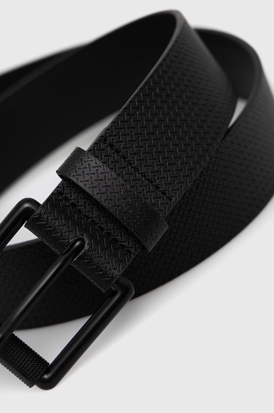 Pasek męski ze skóry ekologicznej czarny RW22.PAM702 czarny RW22