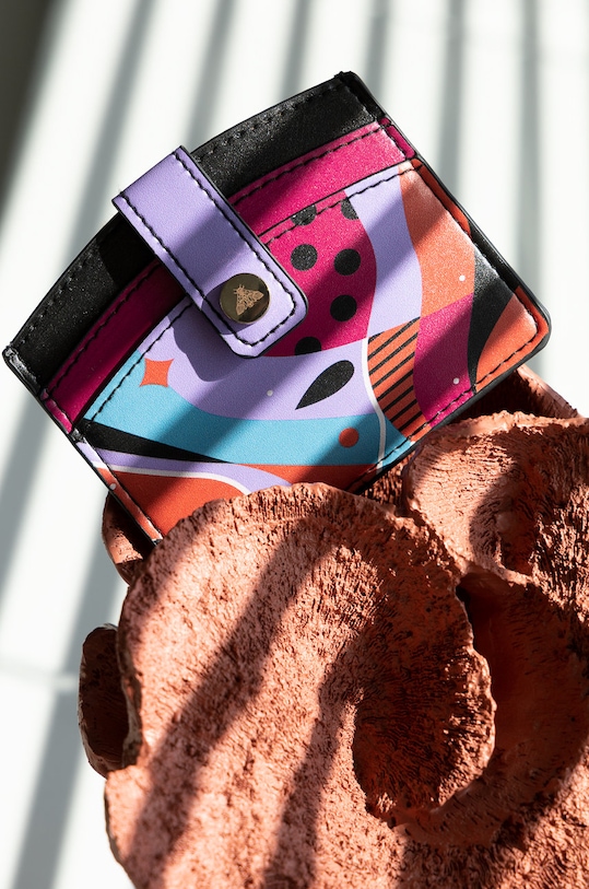 Akcesoria Portfel damski ze skóry ekologicznej kolor multicolor RW22.PFD703 multicolor