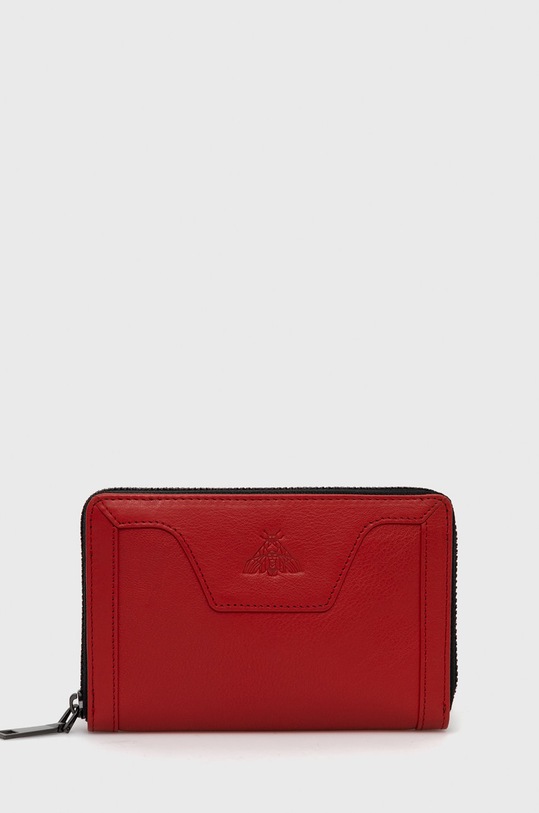 Portfel skórzany damski kolor czerwony skóra licowa czerwony RW22.PFD901