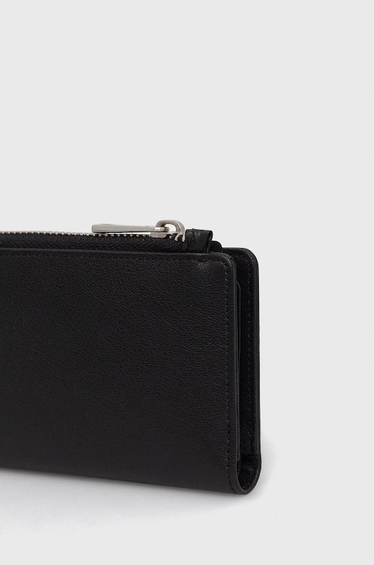 Akcesoria Portfel skórzany damski kolor czarny RW22.PFD902 czarny