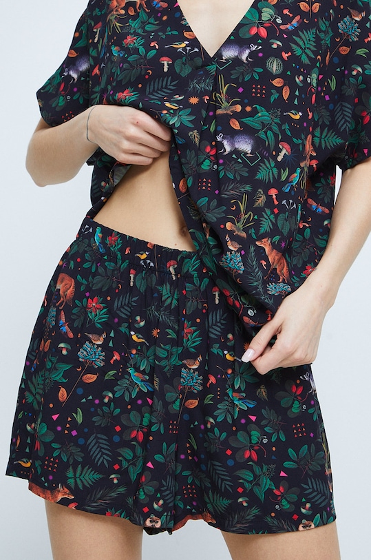 Odzież Piżama damska wzorzysta czarna RW22.PJD500 czarny