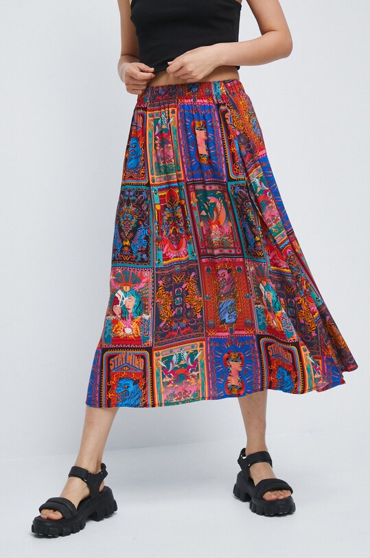 Spódnica damska z wiskozy multicolor multicolor RW22.SDD206